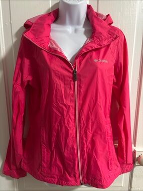 Columbia Women's Pink Hooded Windbreaker Jacket Size M